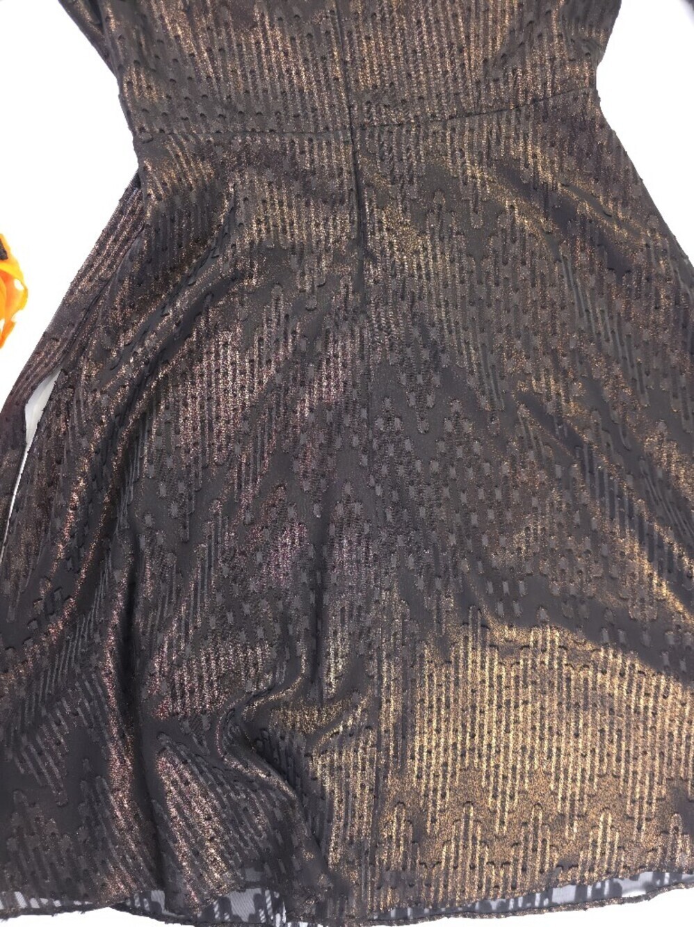 Like New Nine West Black Metallic Fit-and-Flare Dress with Tie Sleeves Sz 6 - Picture 12 of 13